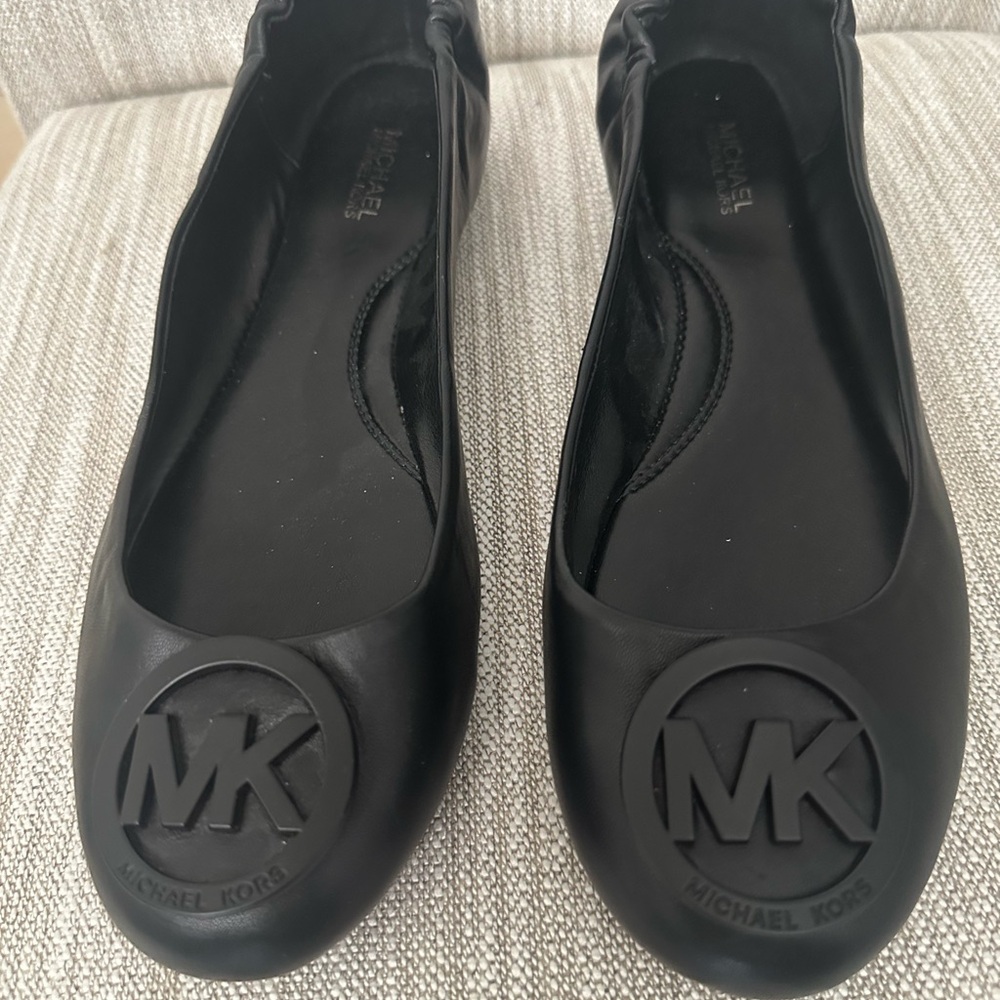 Michael Kors Black Logo Ballet Flats